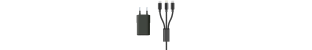 Pack Chargeur Secteur 1A + Cable 3 en 1 Nylon