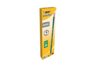 B.12 Crayons gris BIC Evolution 65 "HB" Bout Gomme