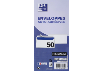 P.50 Enveloppe auto-adhésive Blanc