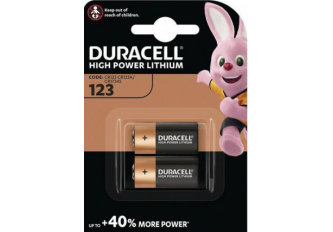 Blister de 2 piles Duracell 123