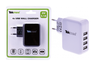 Boite de 4 chargeurs secteur multi USB Tekmee