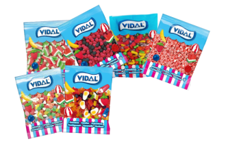 Mix 6 sacs bonbons 1KG VIDAL + 100 sachets offerts