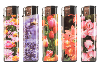 Briquet piezo Fleurs