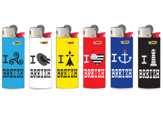 Barquette de 50 Briquets Bic Mini I Love Breizh