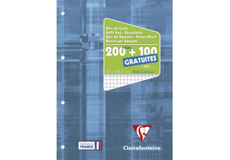 Bloc-Notes Cours 300 pages A4 5x5