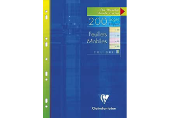 P.5 Feuillets mobiles de 200 pages