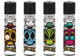 Briquets Large Clipper Cool Skull