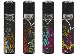 Briquets Large Clipper Loving Skulls 2