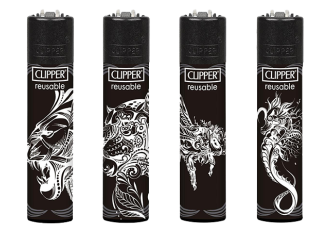 Briquets Large Clipper Tribal Ink