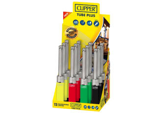 PROMO 3+1 Présentoir de 12 briquets tube plus chromé
