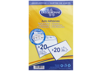 B.20 Ensemble 20 Cartes visite + 20 enveloppes