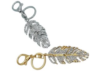 L.6 Porte-clefs en métal gold strass