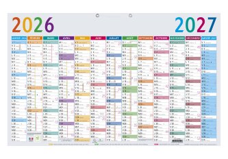 Calendrier annuel multicolore