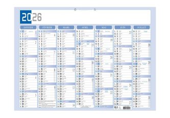 Calendrier bicolore semestriel