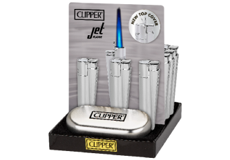 Clipper + étui Jet flame Silver Métal
