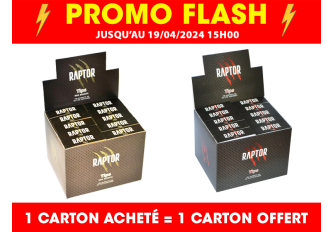 PROMO FLASH : 1 carton RAPTOR filtre tips achetés = 1 carton offert !