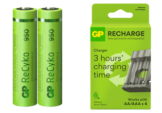 Chargeur et piles GP | LR06 x2 + LR03 x2