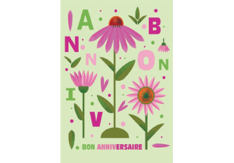 Paquet de 6 cartes anniversaire Fleurs