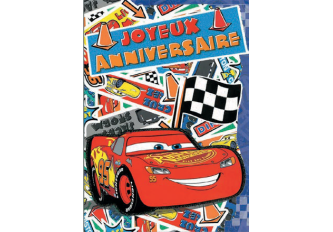 Paquet de 6 cartes anniversaire enfant Cars