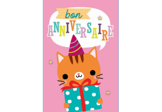 Paquet de 6 cartes anniversaire Cat