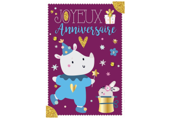 Paquet de 6 cartes anniversaire Happy Animals