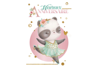 Paquet de 6 cartes anniversaire Ballet