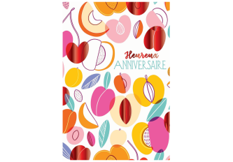 Paquet de 6 cartes anniversaire Fruits