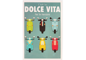 Paquet de 6 cartes anniversaire Dolce Vita