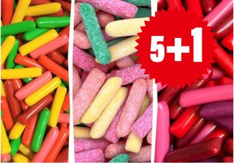 Colis 5 + 1 Sacs Bonbons Hitschies assortis