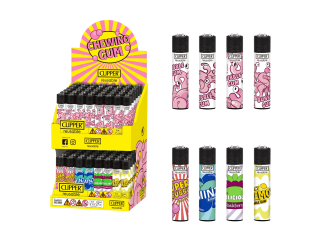 Présentoir de 96 briquets Large Clipper Chewing gum