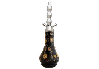 Narguilé Décoratif 30 cm – Noir & Or – 1 Tuyau