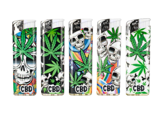 B.50 Briquets piezo Skull&leaves