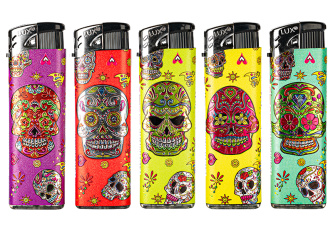 Briquet piezo Skull Glitter