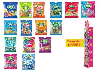 16 boîtes de sachet Lutti + Présentoir offert