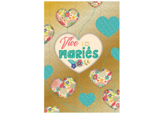 Paquet de 6 cartes Mariage Vive les mariés