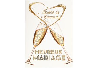 Paquet de 6 cartes heureux mariage