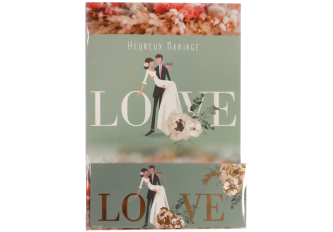 Paquet de 6 Cartes Mariage Love + carte