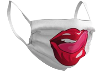 Lot de 5 masques textile décor Mouth Lips