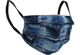 Lot de 5 masques textile décor Jeans