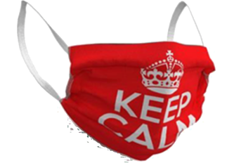 Lot de 5 masques textile décor Keep Calm