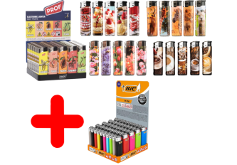 L.500 briquets piezo au choix + 200 BIC offert