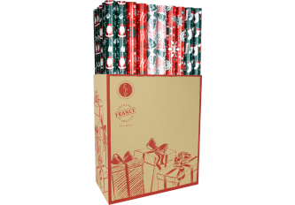 Carton de 60 Rouleaux Papier Cadeaux Spécial Noël - 2m x 0,70m