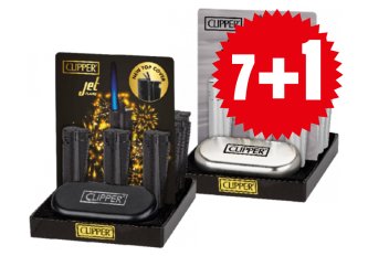 7+1 Boîtes CLIPPER Metal Jet Flamme
