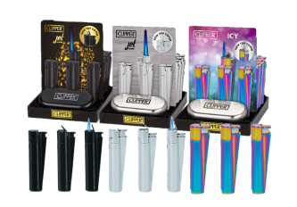 7 Boîtes CLIPPER Metal Jet Flamme + 1 offertes