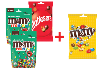 PROMO 3 + 1 sur les sachets M&M'S & Maltesers