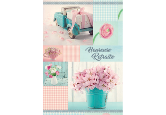 P.6 Cartes double heureuse retraite bouquets