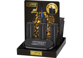 Clipper + étui Jet flame Black Métal