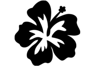 P.5 Stickers Fleur de Polynésie noire
