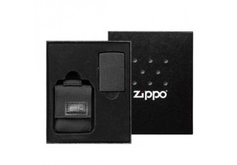 Coffret Zippo Black Crakle + Pochette