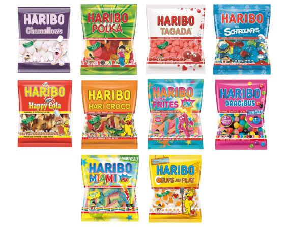 Colis 10 Boîtes Haribo Maxi - Colis confiserie - Bonbons gélifiés -  Confiserie - Protabac